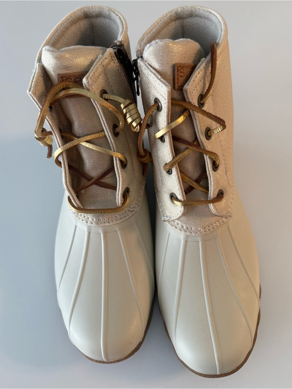 Sperry Women’s Size 8.5 Cream & Brown Waterproof Lace-Up Ankle Boots - Picture 6 of 10